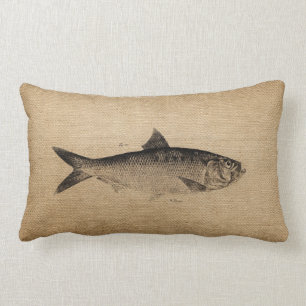 Burlap Big Fish Kussen