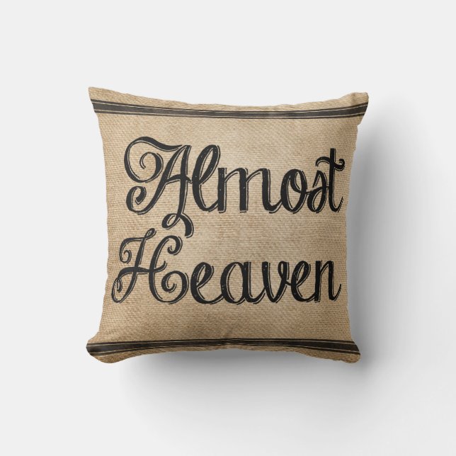 Burlap bijna Heaven Kussen (Voorkant)