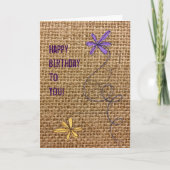 Burlap Birthday Kaart (Voorkant)