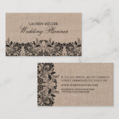 Burlap & Black Lace Visitekaartje (Voorkant / Achterkant)