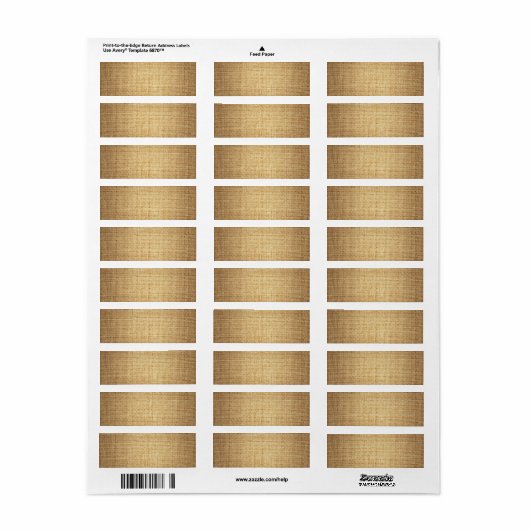 Burlap Blank getextureerde achtergrond Etiket (Full Sheet)