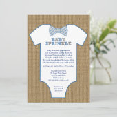 Burlap Bow Stropdas Undershirt boy Baby Sprinkle Kaart (Staand voorkant)