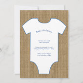 Burlap Bow Stropdas Undershirt boy Baby Sprinkle Kaart (Achterkant)