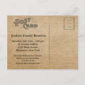 Burlap Branches Tree Family Reunion Invitation Uitnodiging Briefkaart (Achterkant)