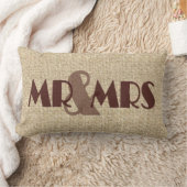 Burlap brown de heer mrs bruiloft decoratieve kuss kussen (Deken)