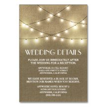 Burlap bruiloft receptie accommodatie Kaarten