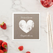 Burlap bruiloft servetten met rustieke hart (Insitu)