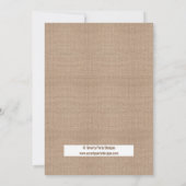 Burlap Canvas en Kant Baby shower Uitnodiging (Achterkant)
