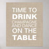 Burlap Champagne Party Poster (Voorkant)