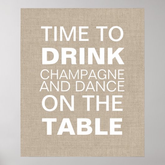 Burlap Champagne Party Poster (Voorkant)