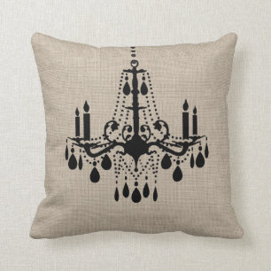 Burlap Chandelier Pillow Kussen