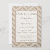 Burlap Chevron bewaart de datum aankondiging (Voorkant)