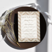 Burlap Chevron bewaart de datum aankondiging