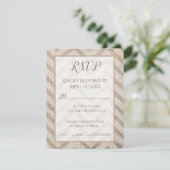 Burlap Chevron Wedding RSVP Kaart (Staand voorkant)