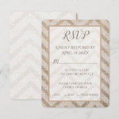 Burlap Chevron Wedding RSVP Kaart (Voorkant / Achterkant)