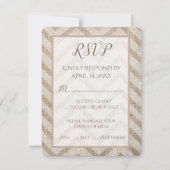 Burlap Chevron Wedding RSVP Kaart (Voorkant)