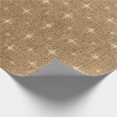 Burlap Christmas Stars Cadeaupapier (Hoek)