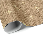 Burlap Christmas Stars Cadeaupapier (Rol Hoek)