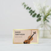 Burlap Classy Vioolmuziekleraar Violist Visitekaartje (Staand voorkant)