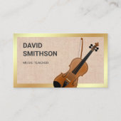 Burlap Classy Vioolmuziekleraar Violist Visitekaartje (Voorkant)