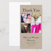 Burlap Collage Dank u fotokaart Bedankkaart (Voorkant / Achterkant)