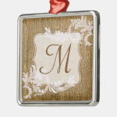 Burlap Country Lace Monogram Initiaal Ornament (Links)