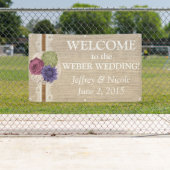 Burlap Country Rustic Custom Wedding Banner (Insitu)