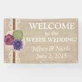 Burlap Country Rustic Custom Wedding Banner (Horizontaal)