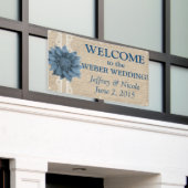 Burlap Country Rustic Custom Wedding Banner (Buitenkant Gebouw)