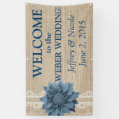 Burlap Country Rustic Custom Wedding Banner (Verticaal)
