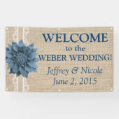 Burlap Country Rustic Custom Wedding Banner (Horizontaal)