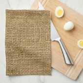 Burlap Country Rustic Print Kitchen Dish Towel Theedoek (Quarter Fold)