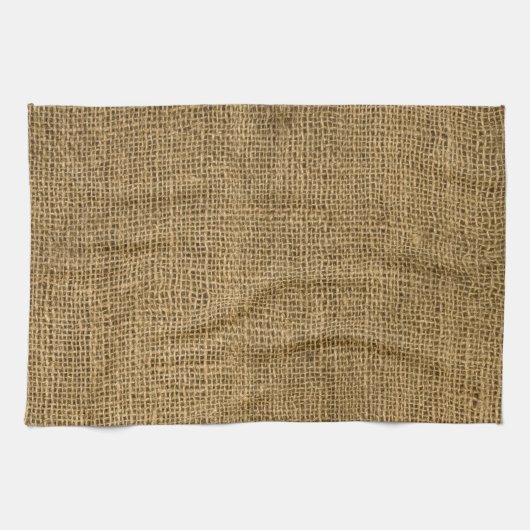 Burlap Country Rustic Print Kitchen Dish Towel Theedoek (Horizontaal)