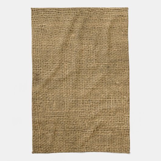 Burlap Country Rustic Print Kitchen Dish Towel Theedoek (Verticaal)