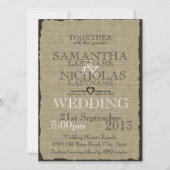 Burlap Country rustieke bruiloft Kaart (Voorkant)