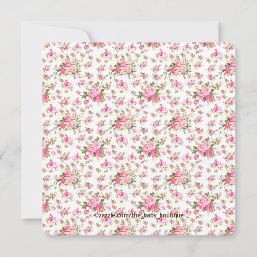 Burlap Cowgirl Baby shower Floral Calico Kaart (Achterkant)