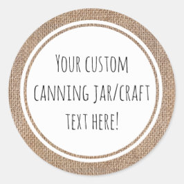 Burlap Custom Gedrukt Canning Jar Craft Keuken Ronde Sticker