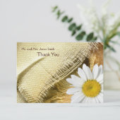 Burlap Daisy flat bedankt je kaart met envelop (Staand voorkant)