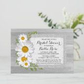 Burlap daisy rustic vrijgezellenfeest daisy2 kaart (Staand voorkant)