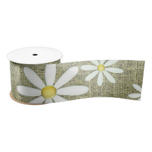 Burlap Daisy Satijnen Lint
