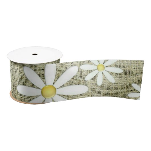 Burlap Daisy Satijnen Lint (Spoel)