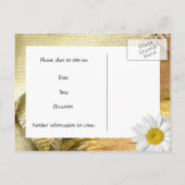 Burlap Daisy Sla de datum op Aankondigingskaart (Achterkant)