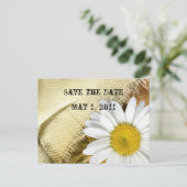 Burlap Daisy Sla de datum op Aankondigingskaart (Staand voorkant)