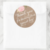 Burlap Dank u Stickers, Shabby Dank u gunsten Ronde Sticker (Tas)