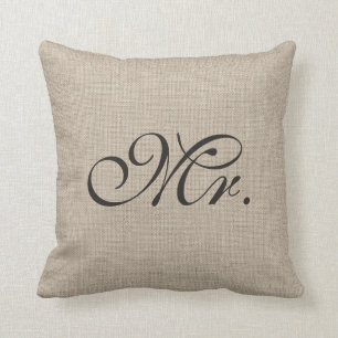 Burlap de heer Pillow Kussen