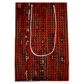 Burlap Distressed Verbrand Sinaasappel Bruin patro Medium Cadeauzakje (Achterkant)