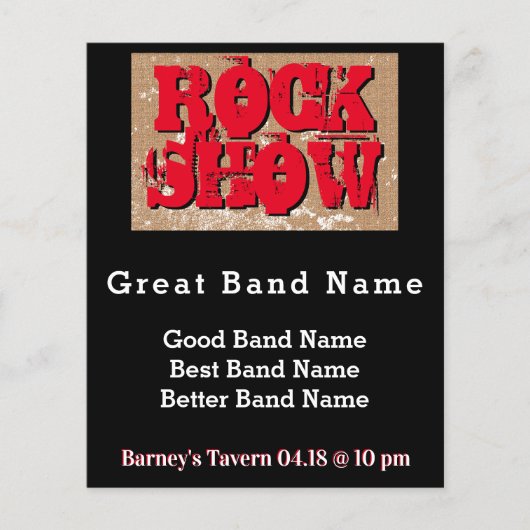 Burlap Distsed Personalized Rock Show Grunge 3 Flyer (Voorkant)