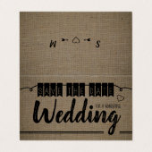  Burlap-effect, foto slaat de datumkaart op Visitekaartje (Buitenkant ongevouwen)