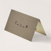  Burlap-effect, foto slaat de datumkaart op Visitekaartje (Achterkant)