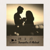  Burlap-effect, foto slaat de datumkaart op Visitekaartje (Binnenkant ongevouwen)